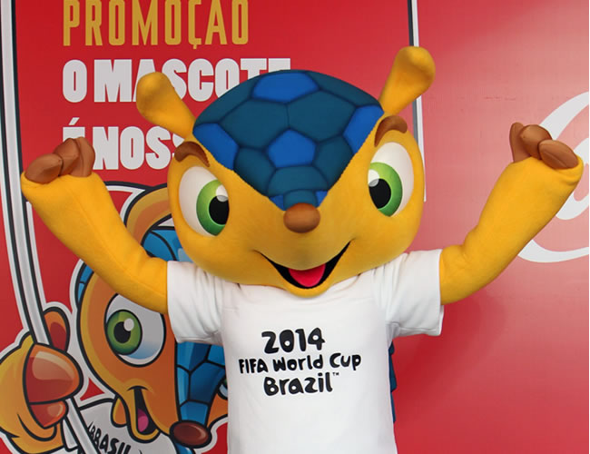 El armadillo tatu-bola es la mascota oficial del Mundial 2014. Foto: EFE