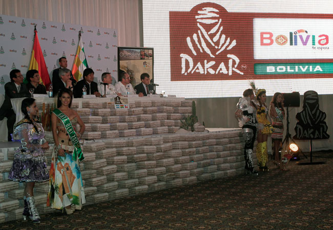 Presentación del Rally Dakar 2014 en Bolivia. Foto: EFE