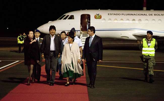 Presidente Morales llega a Ecuador. Foto: ABI