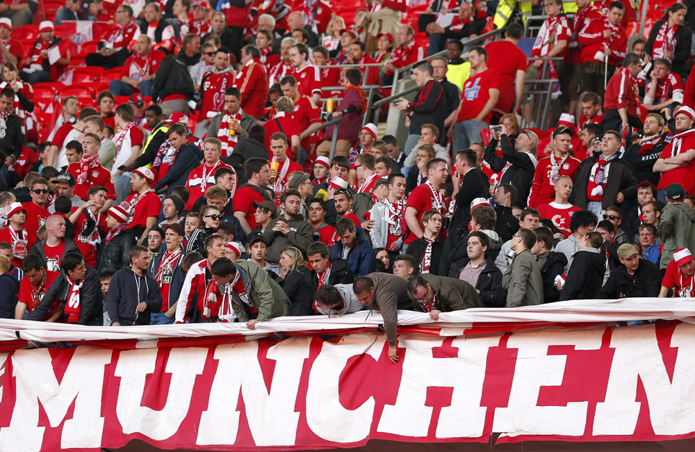Aficionados del Bayern Múnich en Wembley. Foto: EFE