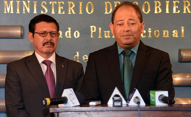 El ministro de Gobierno, Carlos Romero, en conferencia de prensa, confirmo dos muertes más en Apolo. Foto: ABI