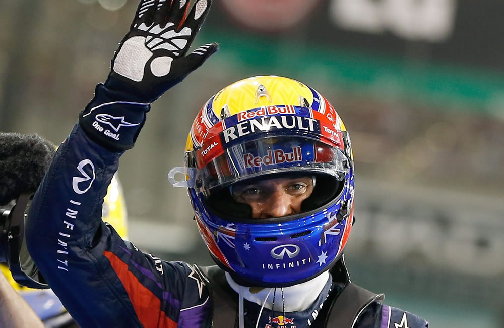El piloto australiano Mark Webber se clasificó primero en el Gran Premio de Abu Dabi. Foto: EFE
