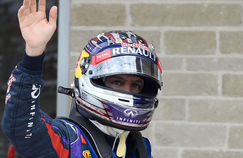 El piloto alemán Sebastian Vettel ganador de la pole del Gran Premio de Estados Unidos. Foto: EFE