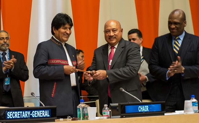 El Presidente Morales es nombrado Presidente del G-77. Foto: ABI