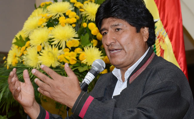 Presidente Evo Morales en conferencia de prensa. Foto: ABI