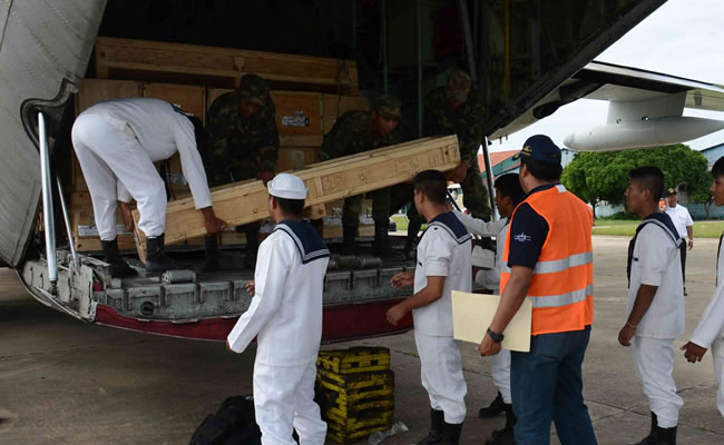 Un avión de la TAB llegó  a  Trinidad, Beni con el primer cargamento de cooperación del Sistema de las Naciones Unidas para los damnificados. Foto: ABI