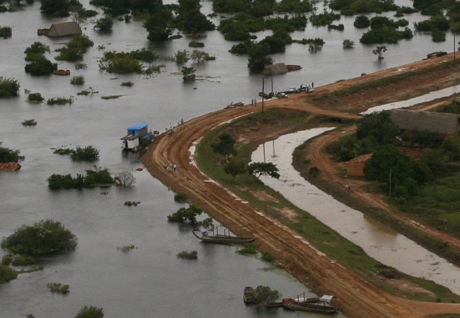 Las inundaciones en Santa ana de Yacuma Beni. Foto: ABI