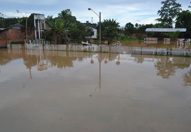 Inundación que afectó en días pasados a la ciudad de Cobija, Pando. Foto: ABI