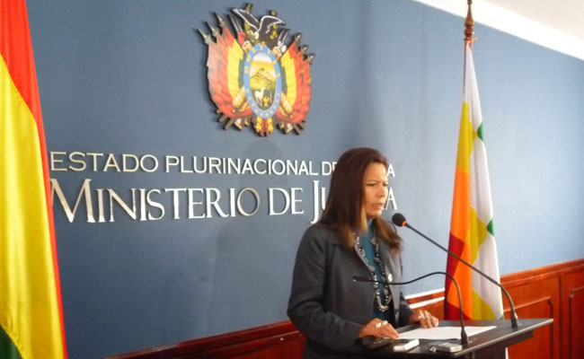 Sandra Gutiérrez, ministra de Justicia. Foto: ABI