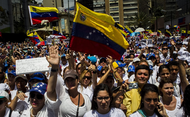 Protestas en Venezuela. Foto: EFE