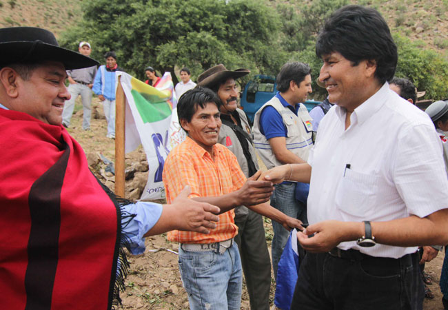 El presidente Evo Morales participa en actos por la efeméride de Tarija. Foto: ABI