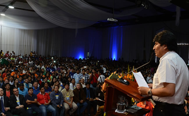 Presiente Morales inaugura cumbre de jóvenes latinoamericanos en Santa Cruz. Foto: ABI