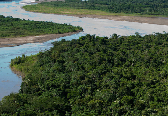 Vista aérea del Territorio Indígena Parque Nacional Isidoro-Sécure. Foto: ABI