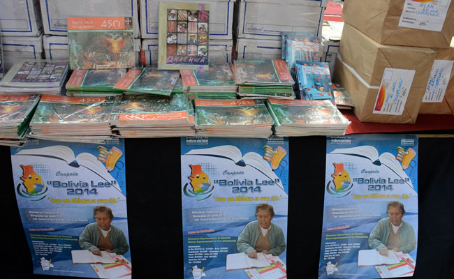 Campaña de recolección de libros "Bolivia Lee. Foto: ABI