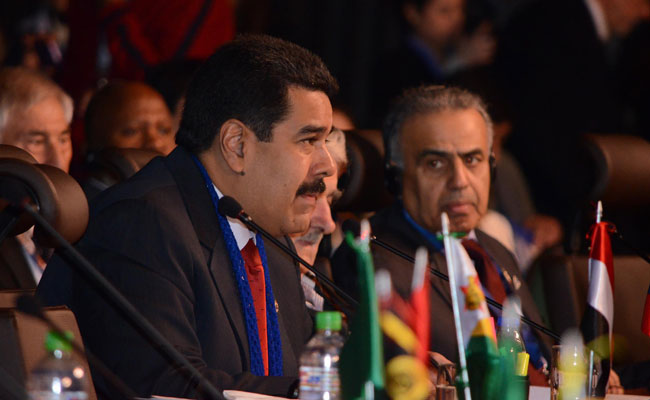 El presidente Nicolás Maduro, durante su participación en la cumbre del G77 + China en Bolivia. Foto: ABI