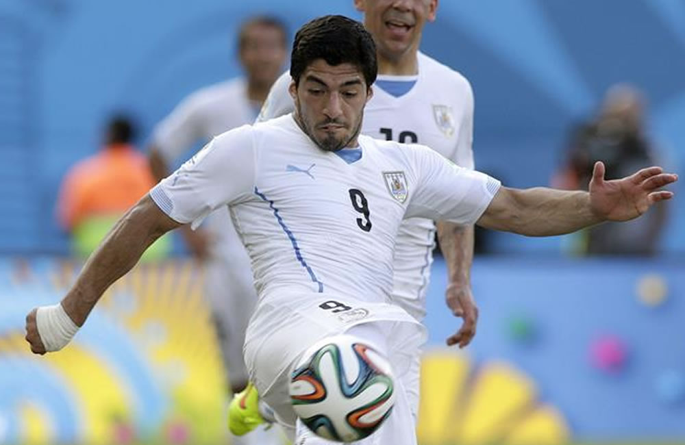 El delantero uruguayo Luis Suárez, durante el partido Italia-Uruguay, del Grupo D del Mundial de Fútbol. Foto: EFE