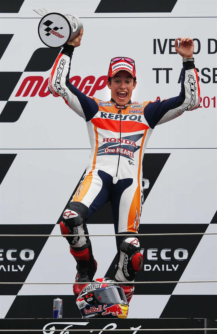 El piloto español Marc Márquez ganador del Gran Premio de Holanda. Foto: EFE