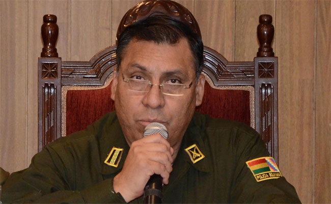 Walter Villarpando, comandante general de la Policía Boliviana. Foto: ABI