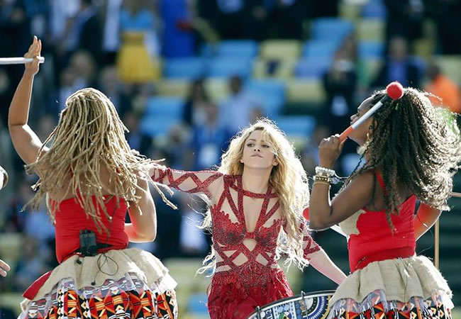 Shakira en la clausura del Mundial de Fútbol 2014 en Brasil. Foto: EFE