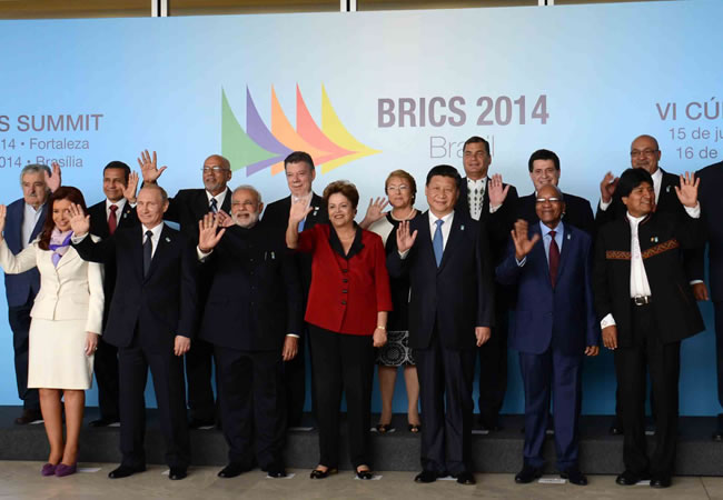 Mandatarios de países en reunión con el Grupo Brics. Foto: ABI