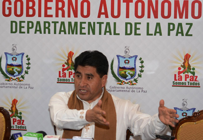 César Cocarico, gobernador del departamento de La Paz. Foto: ABI