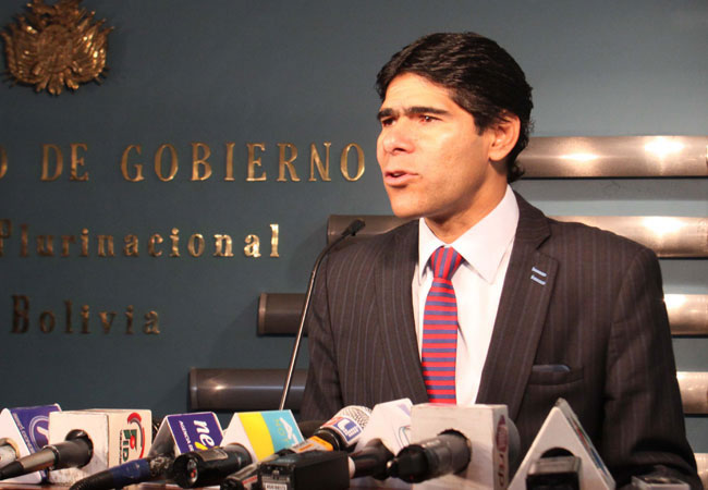 Jorge Pérez, Ministro de Gobierno. Foto: ABI