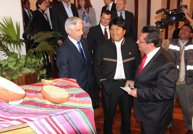 El presidente Evo Morales participó en una cena organizada por los empresarios privados. Foto: ABI