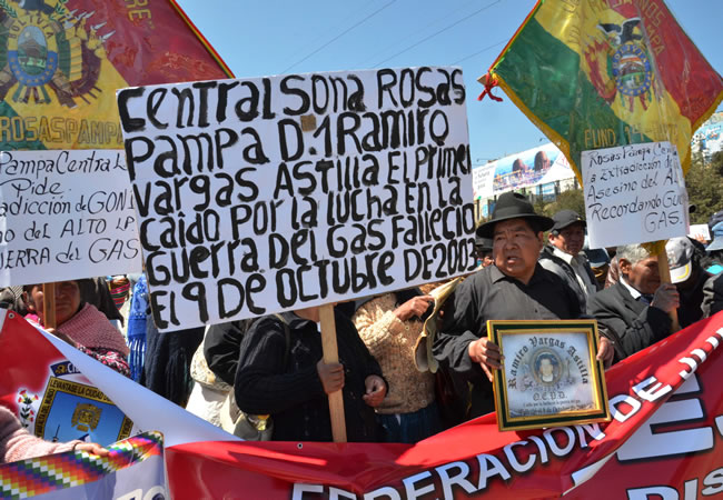 Marcha por las víctimas de la 'guerra del gas' . , Jorge Mamani. Foto: ABI