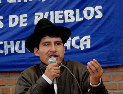 Secretario ejecutivo de la Confederación Sindical Única de Trabajadores Campesinos de Bolivia (CSUTCB), Damián Condori. Foto: ABI