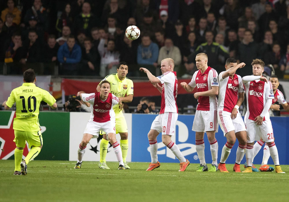 Messi ante Ajax iguala a Raúl como máximo goleador de la Liga de Campeones. Foto: EFE