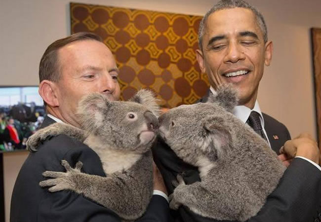 El Primer Ministro de Australia, Tony Abbott (izq.), junto al presidente de EEUU Obama, al inicio de la Cumbre G20. Foto: EFE
