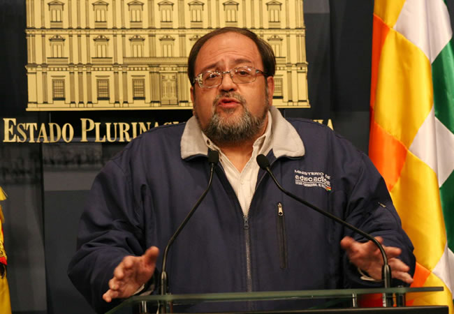 Ministro de Educación, Roberto Aguila. Foto: ABI