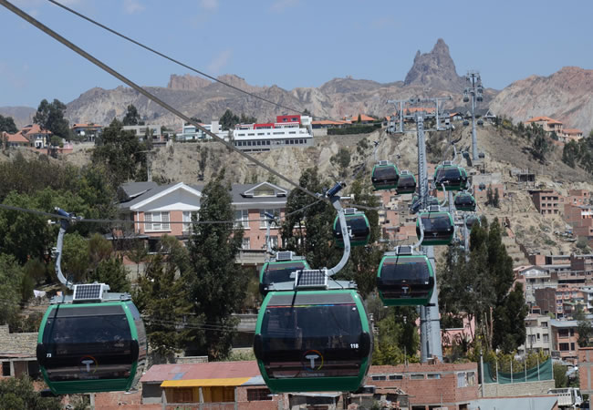 Segunda fase del teleférico metropolitano La Paz-El Alto. Foto: ABI
