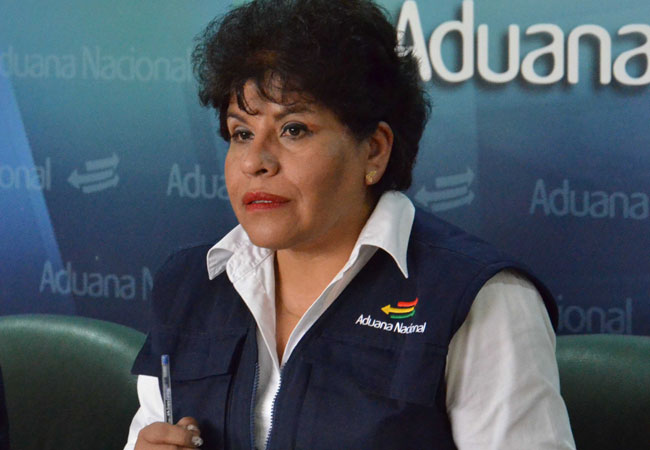 Marlene Ardaya, presidenta de la Aduana Nacional de Bolivia. Foto: ABI
