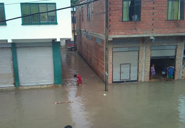 Pueblos inundados por las lluvias. Foto: Twitter