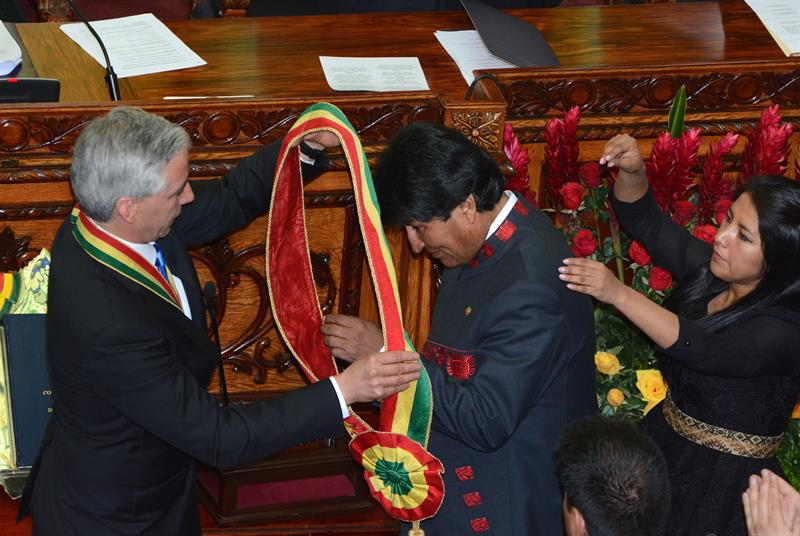 Así se vivió la tercera posesión del Presidente Evo Morales. Foto: EFE