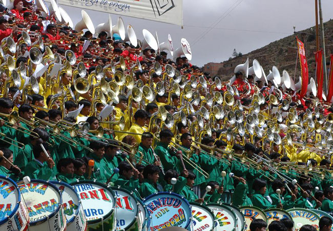 Imagen de archivo del Festival de Bandas de Oruro. Foto: ABI