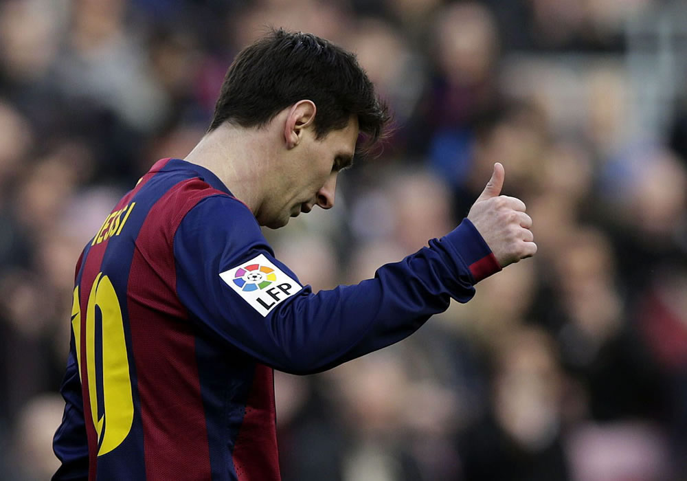 El jugador del FC Barcelona Lionel Messi, durante el partido ante el Levante. Foto: EFE