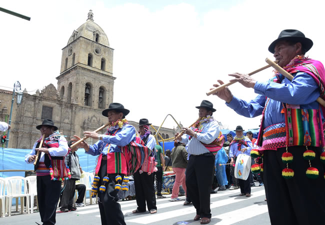 La Paz, se realizó la tradicional entrada del Jisk´a Anata. Foto: ABI