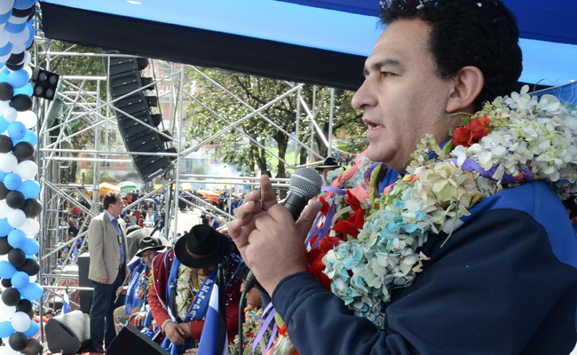 Guillermo Mendoza, candidato a la silla edil de la ciudad de La Paz por el Movimiento al Socialismo (MAS). Foto: ABI