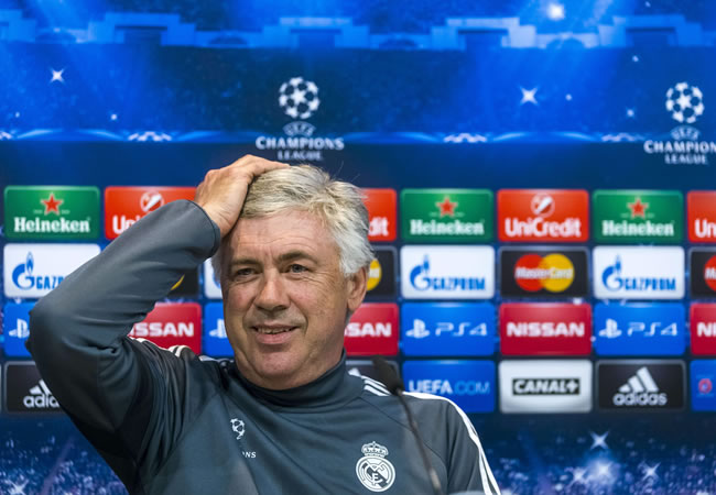 El técnico del Real Madrid, Carlo Ancelotti, durante la rueda de prensa. Foto: EFE