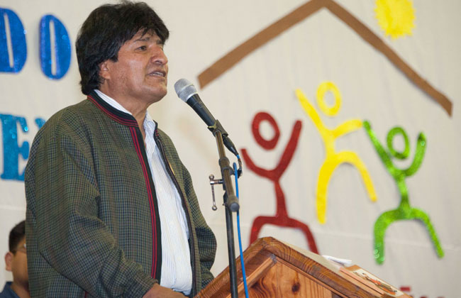 El presidente Evo Morales en un acto en el departamento de Santa Cruz. Foto: ABI