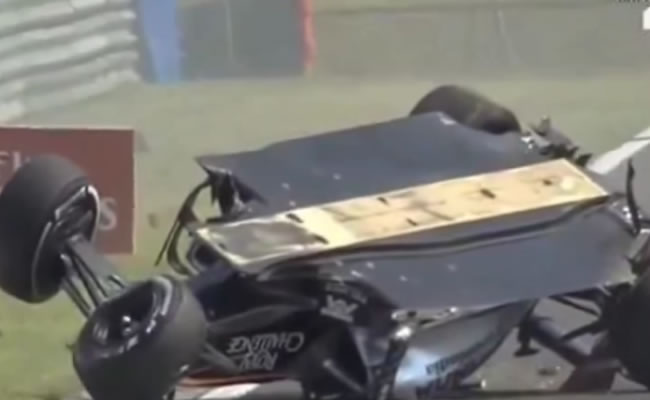 Sergio Pérez se accidenta en el GP de Hungría. Foto: Youtube