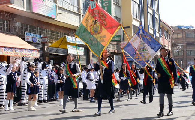 Cierres en La Paz por desfiles de fiestas patrias. Foto: ABI