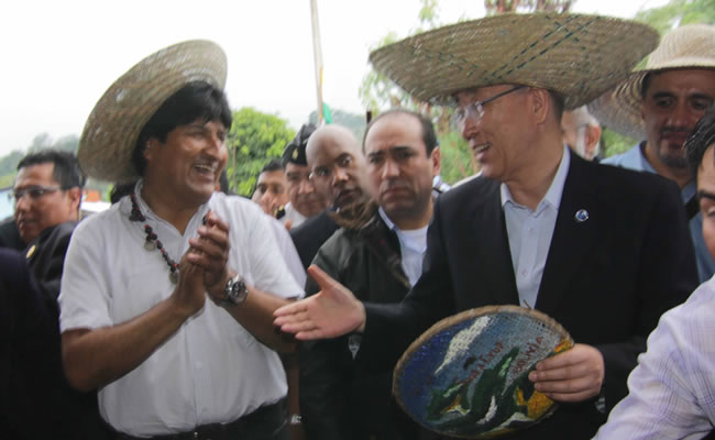 Evo Morales y Ban Ki-moon entregarán cuatro obras. Foto: ABI