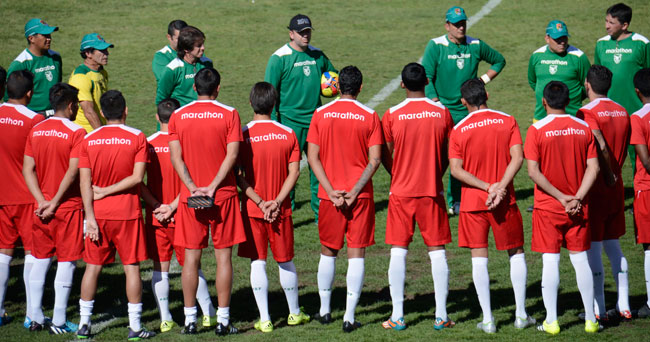 Concentración de la selección boliviana. Foto: ABI