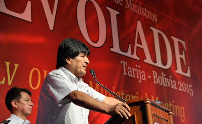 El presidente Evo Morales inaugura la XLV Reunión de Ministros de la Organización Latinoamericana de Energía (Olade). Foto: ABI