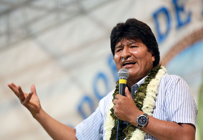 El presidente Evo Morales en un acto público, en la localidad de Lauca Ñ, región del Chapare. Foto: ABI