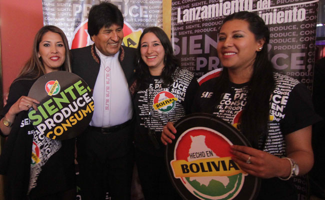 El presidente Evo Morales en la presentación del movimiento denominado 'Hecho en Bolivia'. Foto: ABI