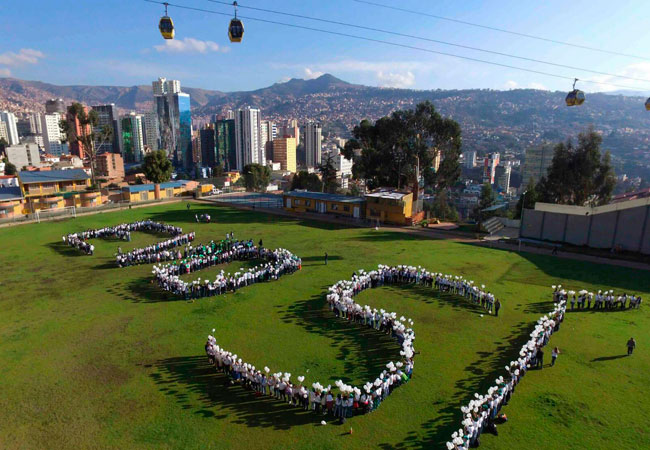 Campaña en La Paz, del movimiento oficialista denominado "Generación Evo". Foto: ABI